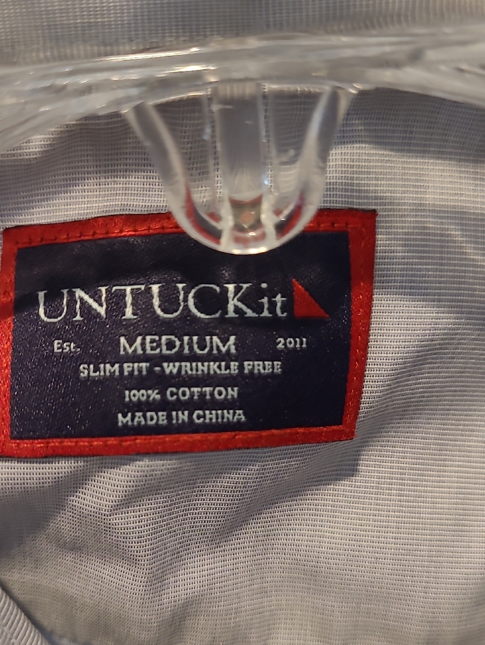 UNTUCKit Men's Pale Blue/Gray/Lavendar Long-Sleeve Button-Down Shirt Size M - Picture 3 of 6